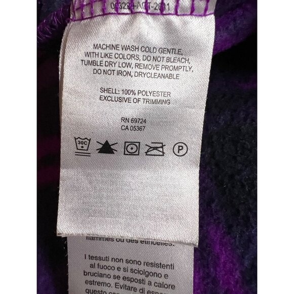 Columbia Youth Purple Plaid Full-Zip Fleece Jacket Size L - Picture 6 of 6